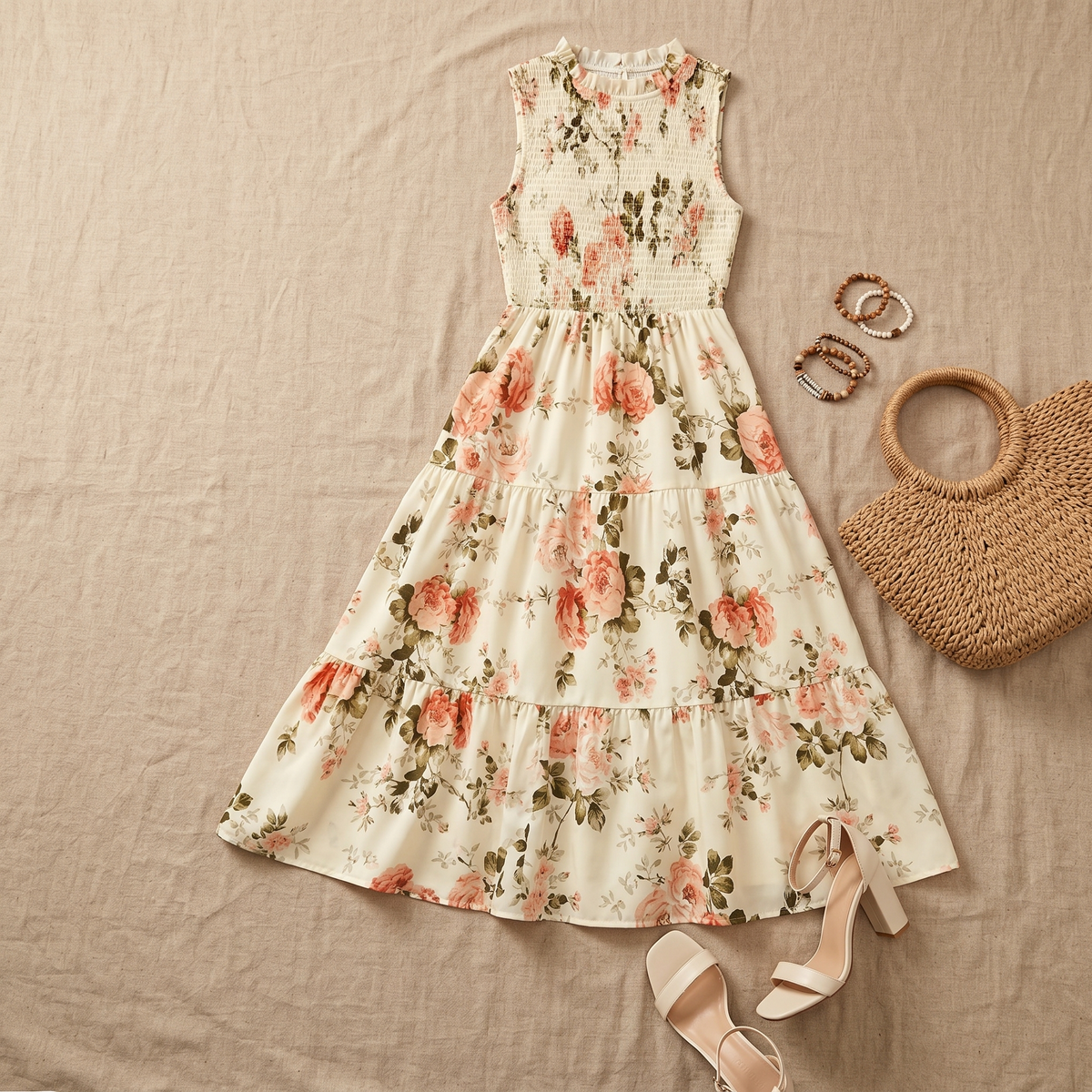 Marlee | Smocked Floral Midi Dress