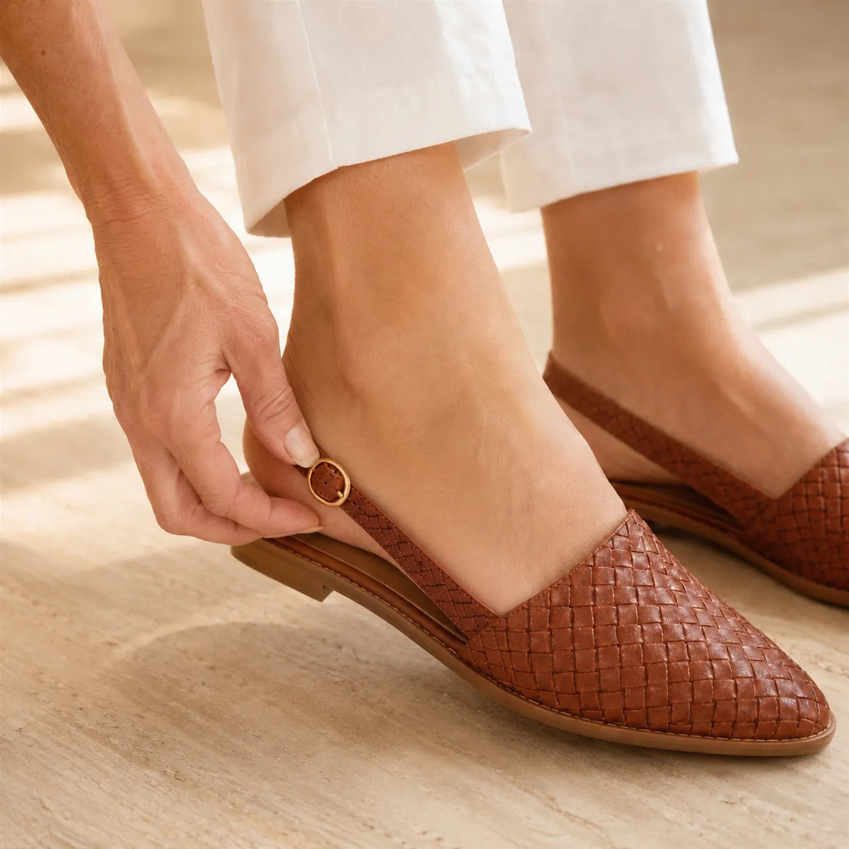 Sienna | Woven Slingback Flats