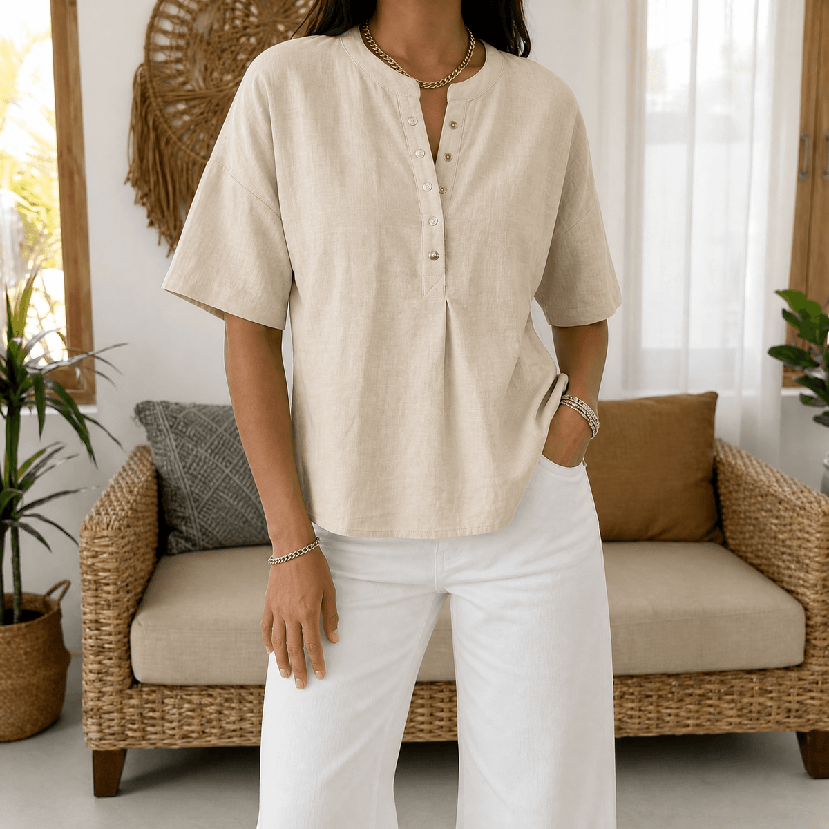 Lunavia – Effortless Women's Henley Blouse