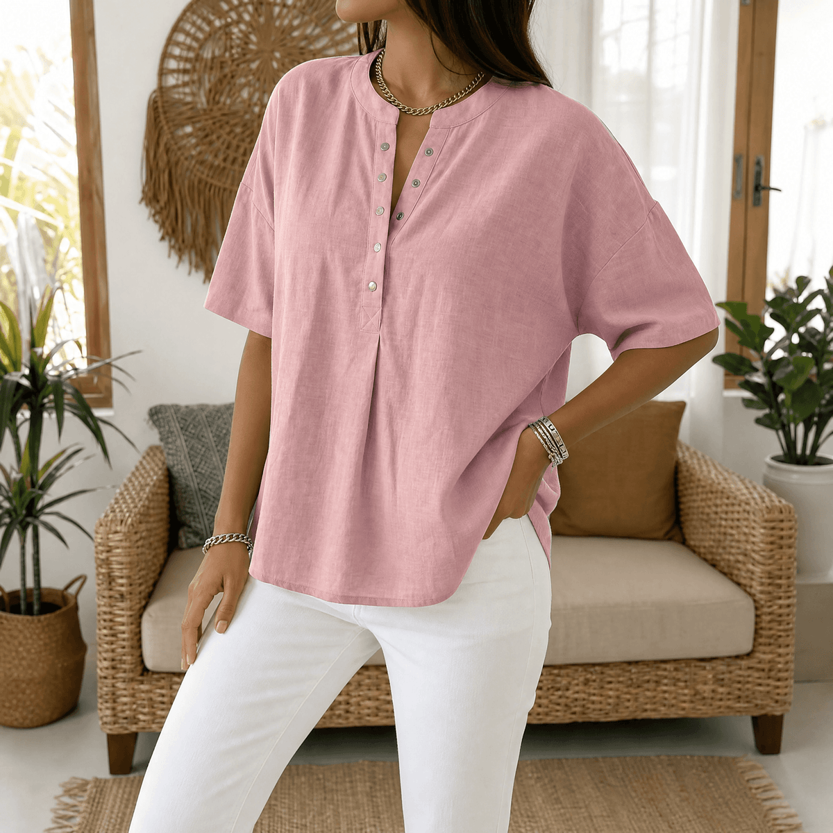Lunavia – Effortless Women's Henley Blouse