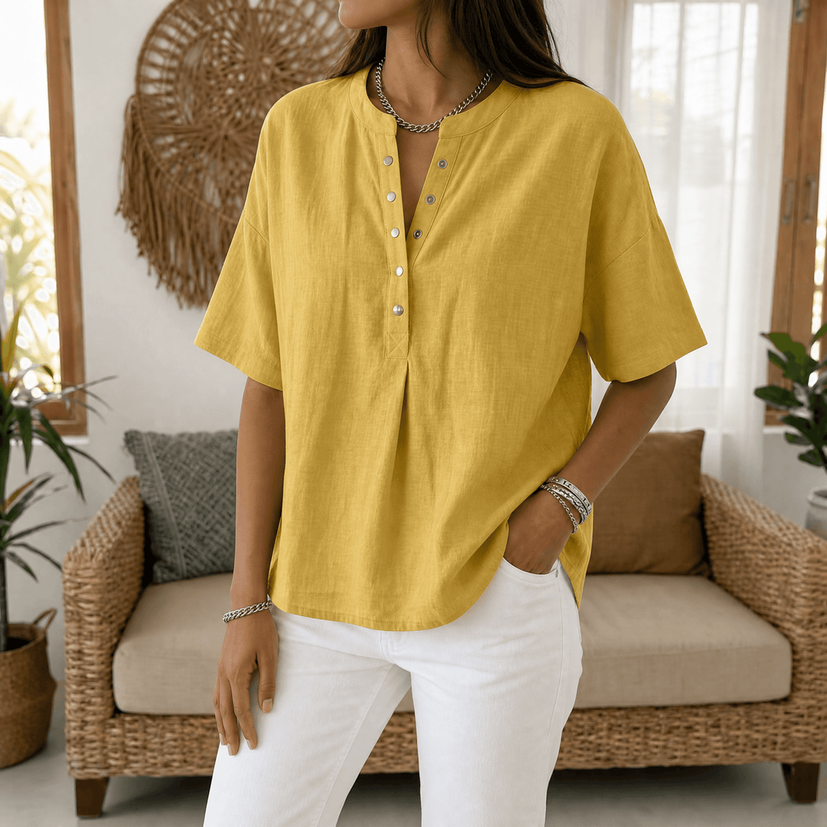 Lunavia – Effortless Women's Henley Blouse
