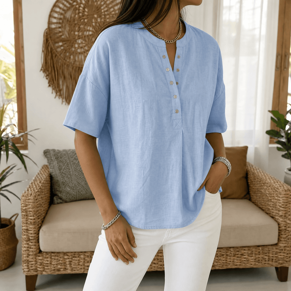 Lunavia – Effortless Women's Henley Blouse