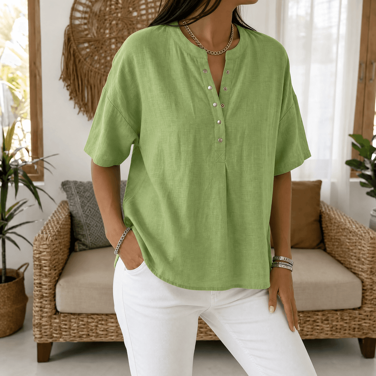 Lunavia – Effortless Women's Henley Blouse