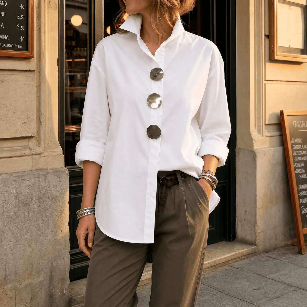 Milenza | Statement Button Blouse