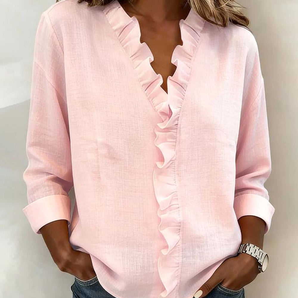 Sophie | Elegant Ruffle V-Neck Blouse