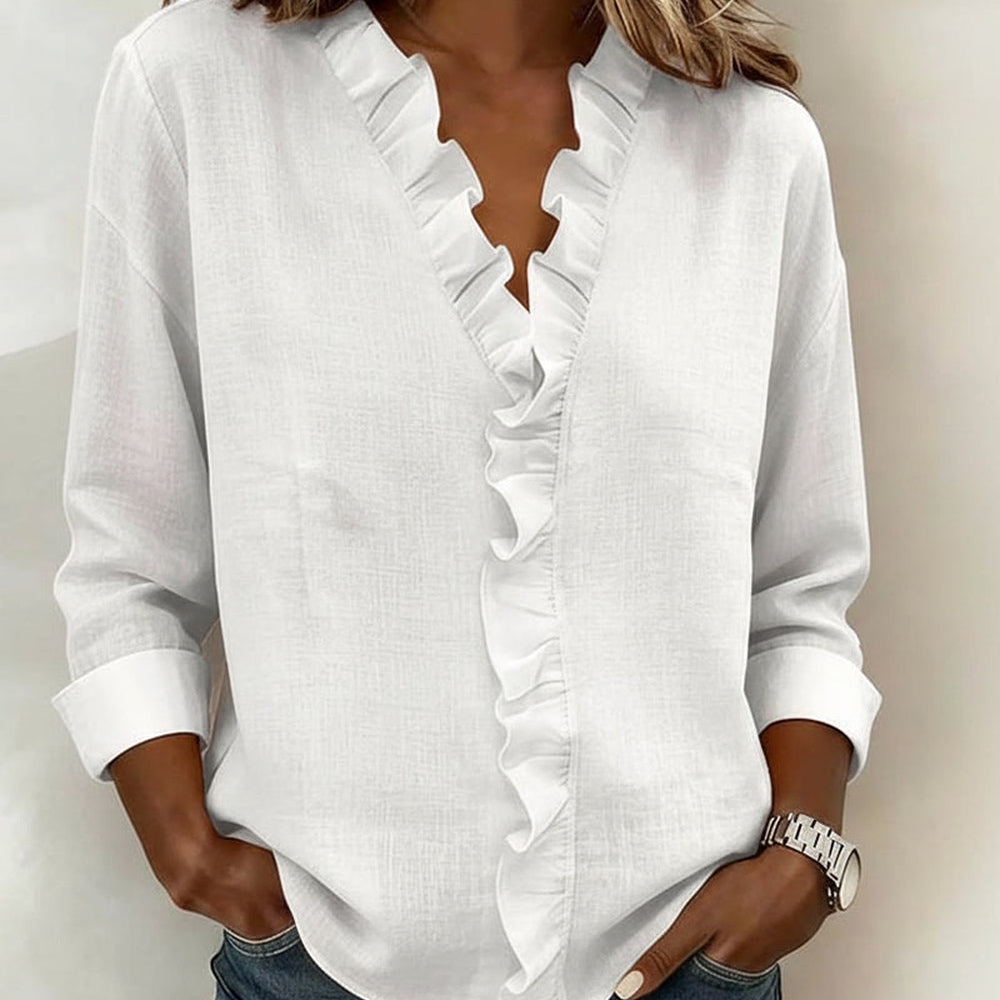 Sophie | Elegant Ruffle V-Neck Blouse