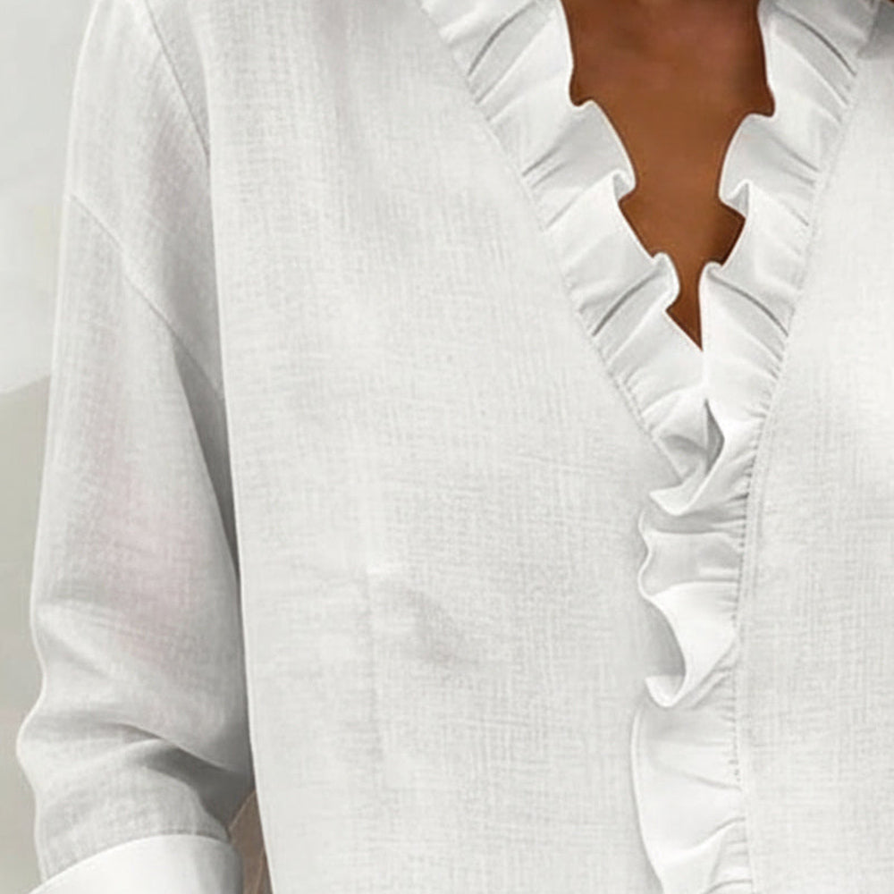 Sophie | Elegant Ruffle V-Neck Blouse