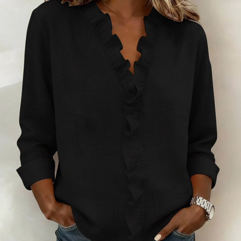 Sophie | Elegant Ruffle V-Neck Blouse