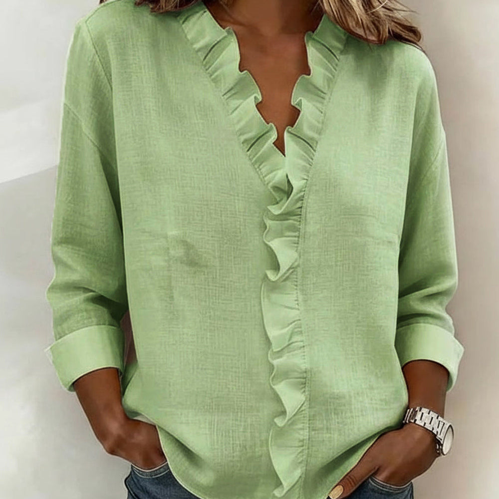 Sophie | Elegant Ruffle V-Neck Blouse