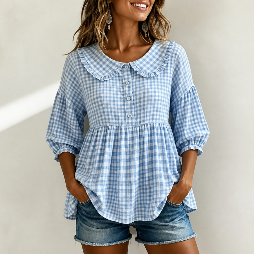 Ruffleigh – Blouse With A Collar That Frames The Face