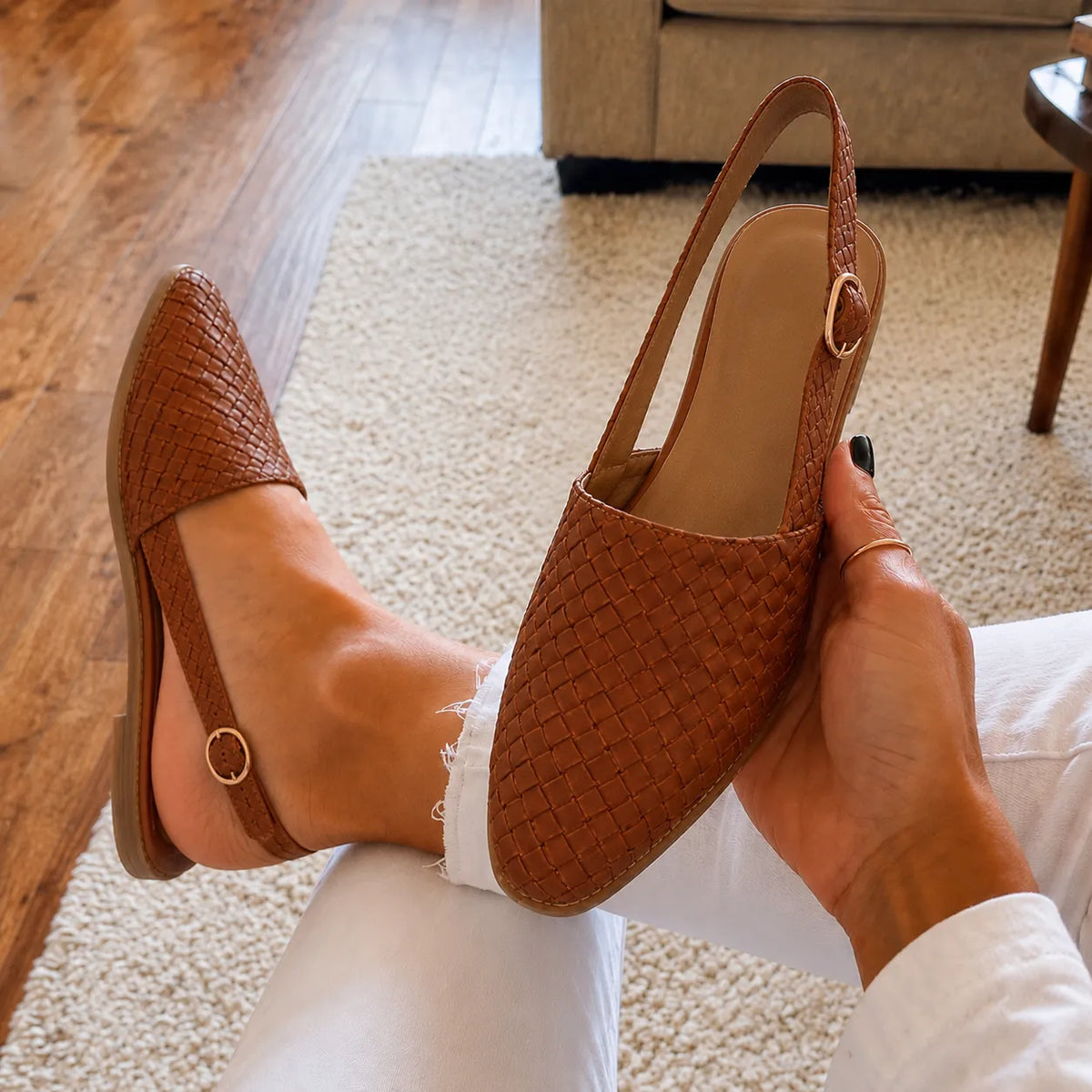 Sienna | Woven Slingback Flats