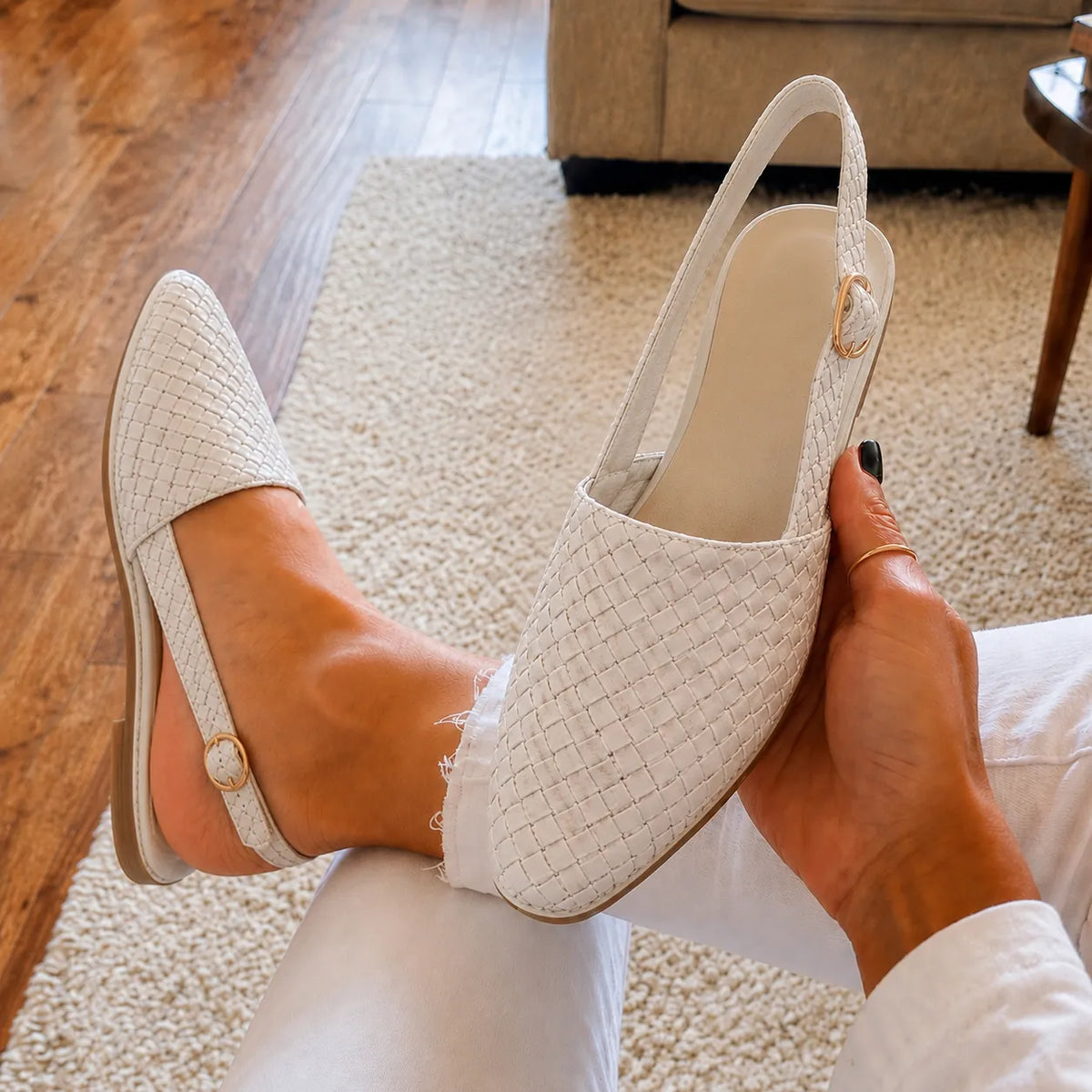 Sienna | Woven Slingback Flats