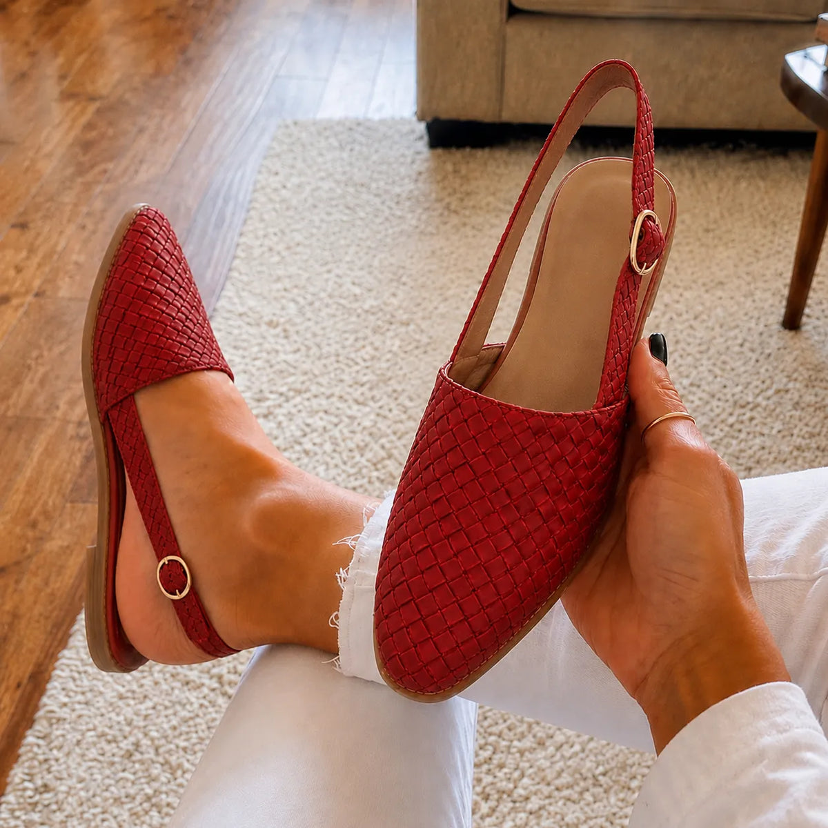 Sienna | Woven Slingback Flats