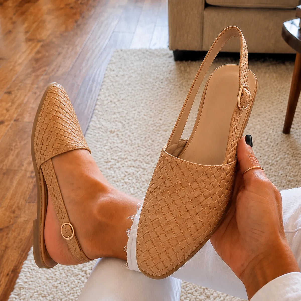 Sienna | Woven Slingback Flats