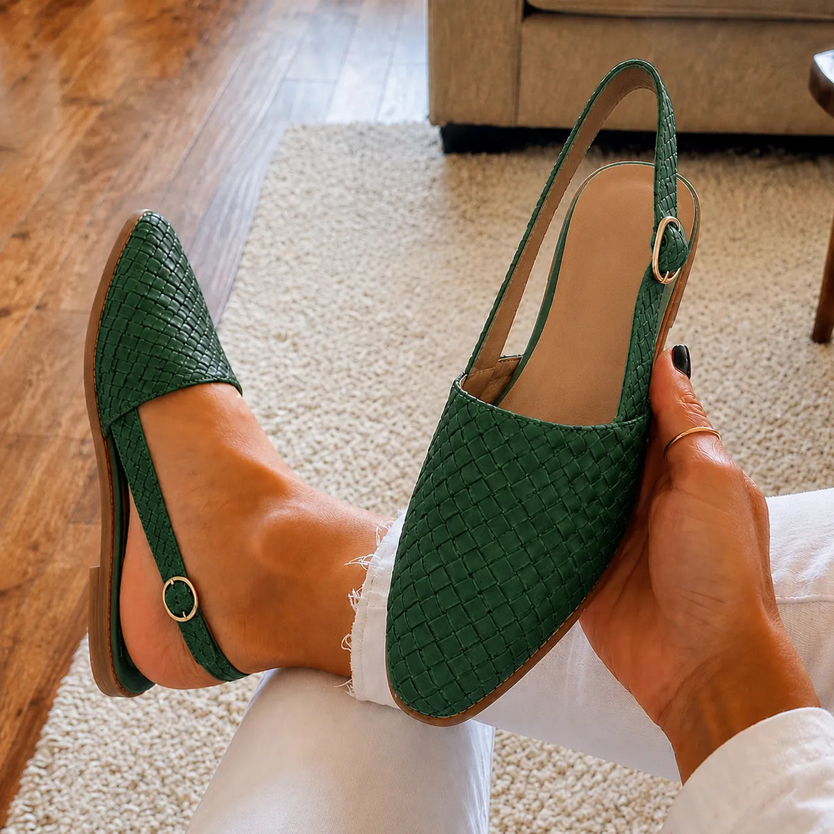 Sienna | Woven Slingback Flats