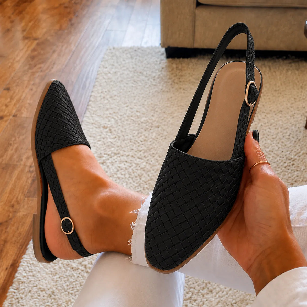 Sienna | Woven Slingback Flats