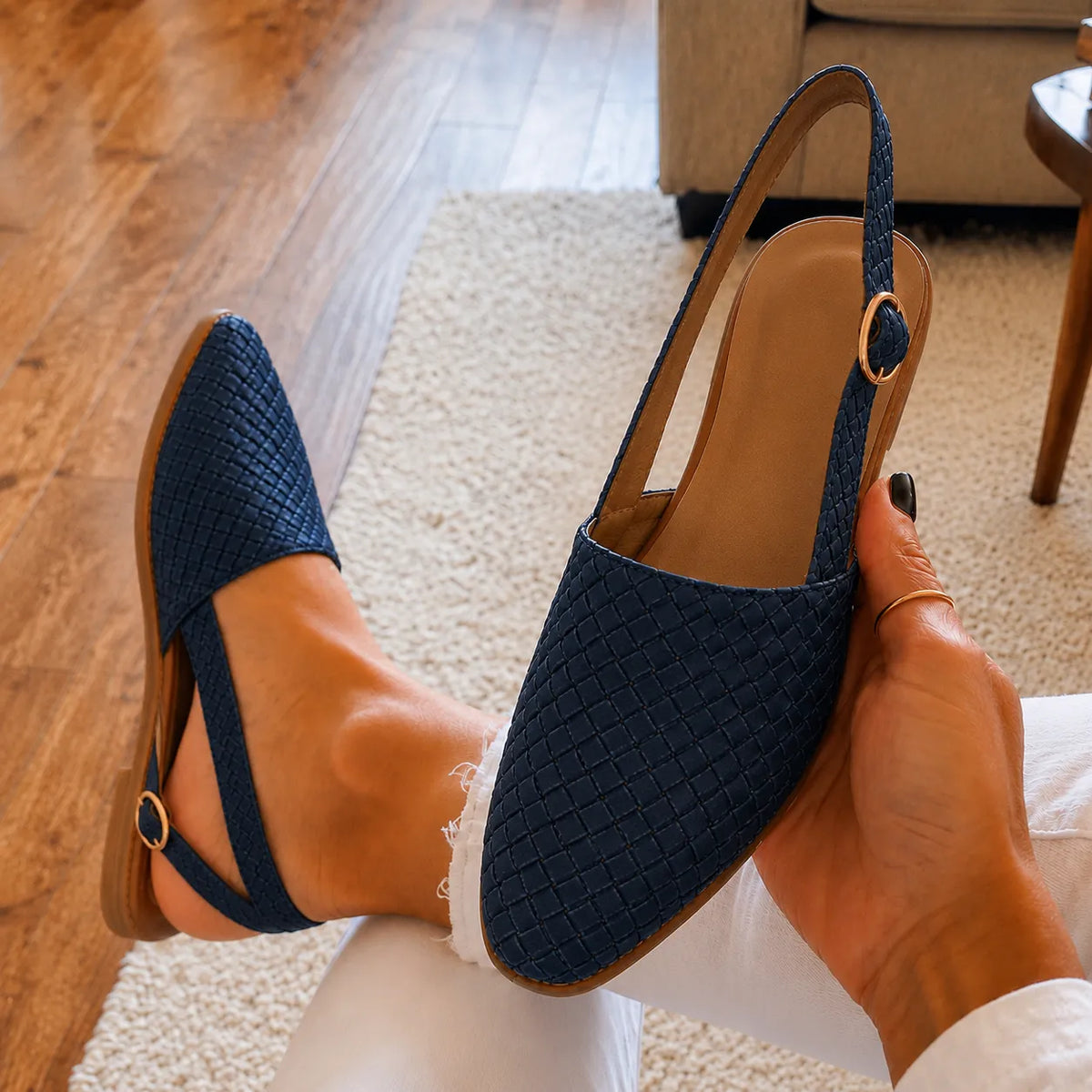 Sienna | Woven Slingback Flats